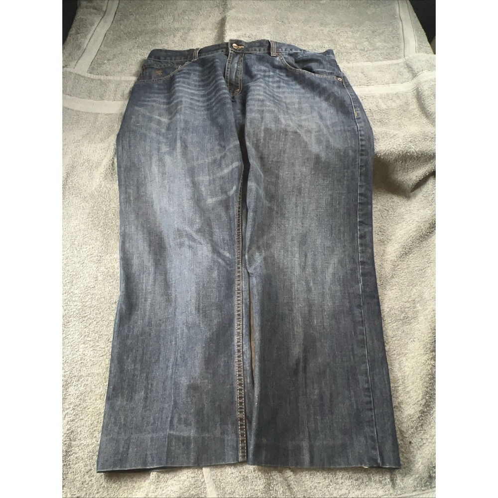 Vintage Y2K Rocawear Jeans Baggy Hip Hop Blue Embroidered Dark Wash Men‎ 40X34